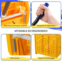 Carrello Pulizie Professionale Secchio Lavapavimenti 20 Lt per Mocio con Ruote