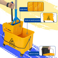 Carrello Pulizie Professionale Secchio Lavapavimenti 20 Lt per Mocio con Ruote
