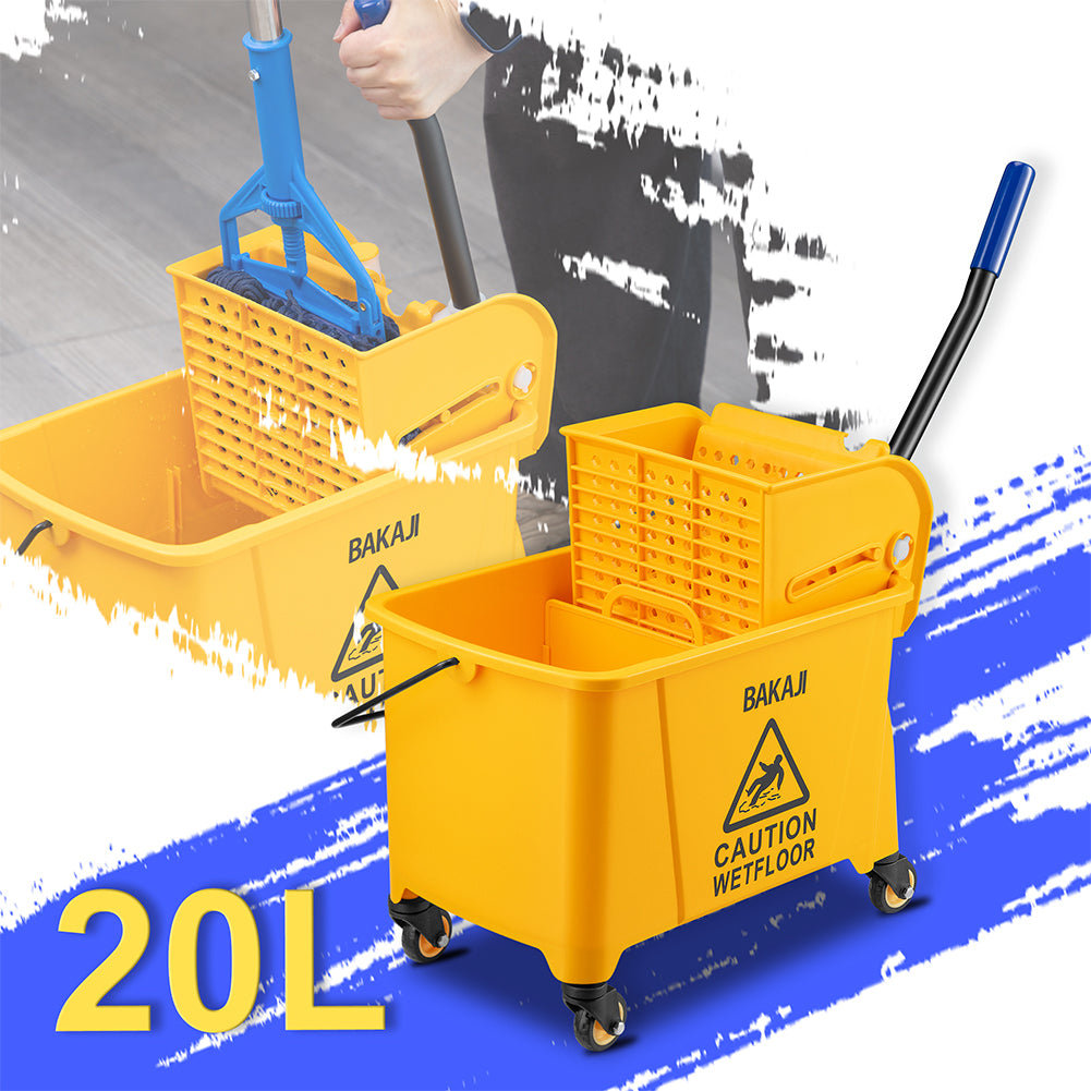 Carrello Pulizie Professionale Secchio Lavapavimenti 20 Lt per Mocio con Ruote