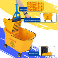 Carrello Pulizie Professionale Secchio Lavapavimenti 33 Lt per Mocio con Ruote