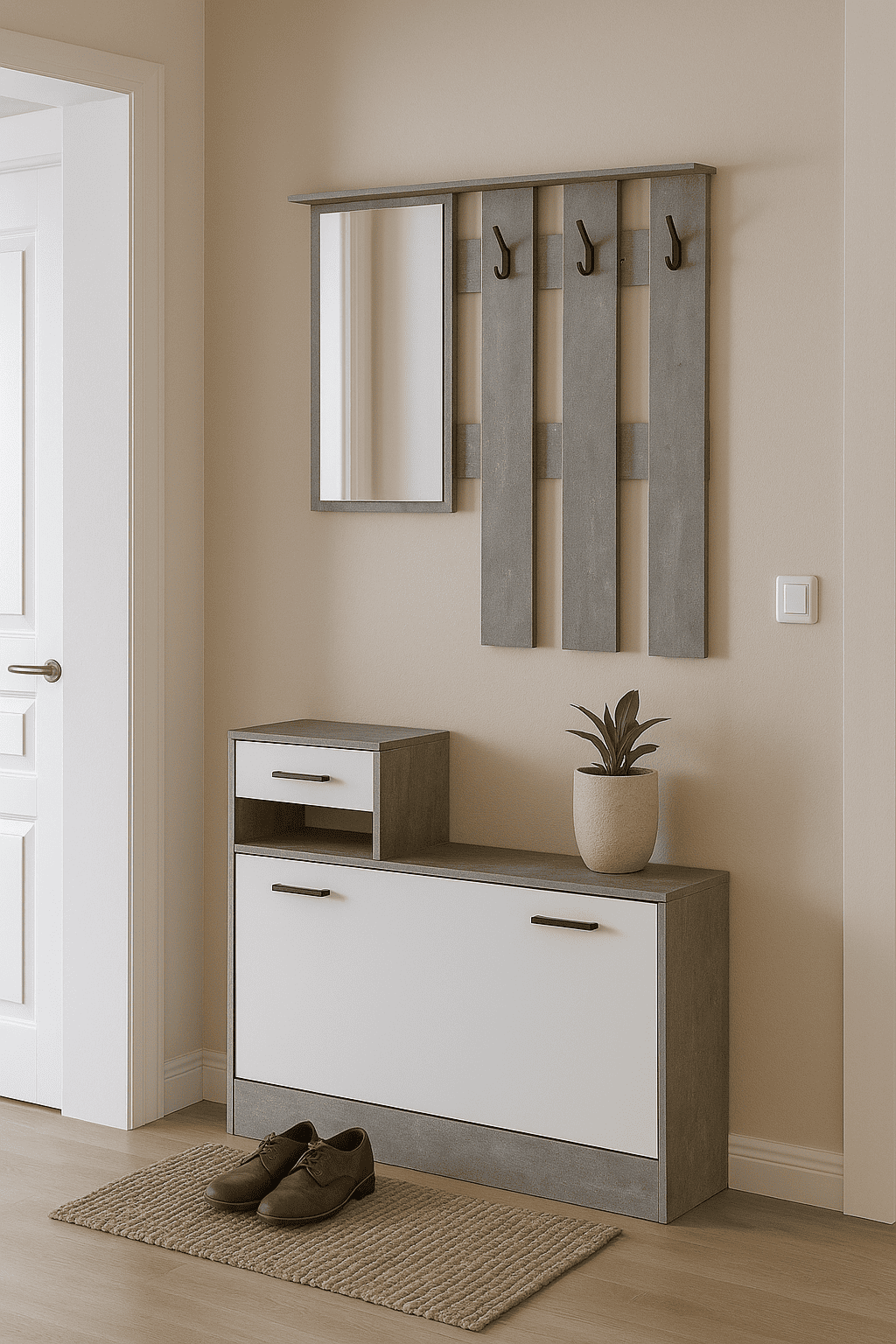 MOBILE INGRESSO RUDOLF BIANCO/CEMENTO CM.100X180H