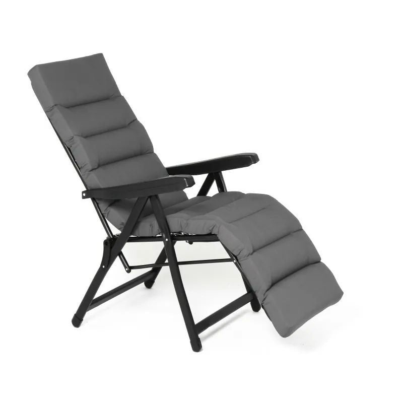 Sdraio con poggiapiedi Bomber - La Dea Sedia Colore: Grigio