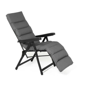 Sdraio con poggiapiedi Bomber - La Dea Sedia Colore: Grigio