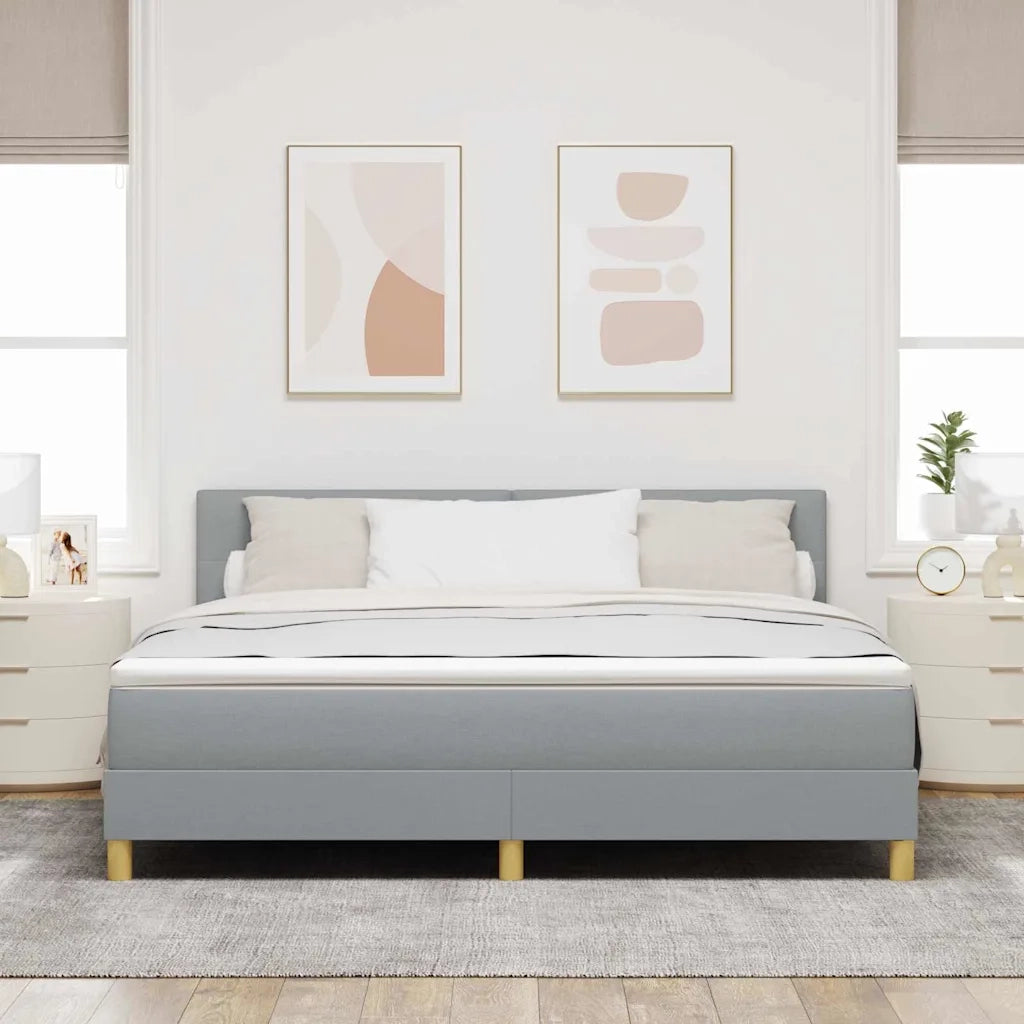 Letto a Sorgente LED Grigio chiaro 180 x 200 cm Tessuto 3342457