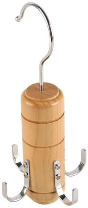 Hanger a 6 ganci in legno - Rotazione 360 gradi - per sciarpe, cappelli e cappotti - attaccapanni per abiti - spingiporta per armadi - hanger per abiti