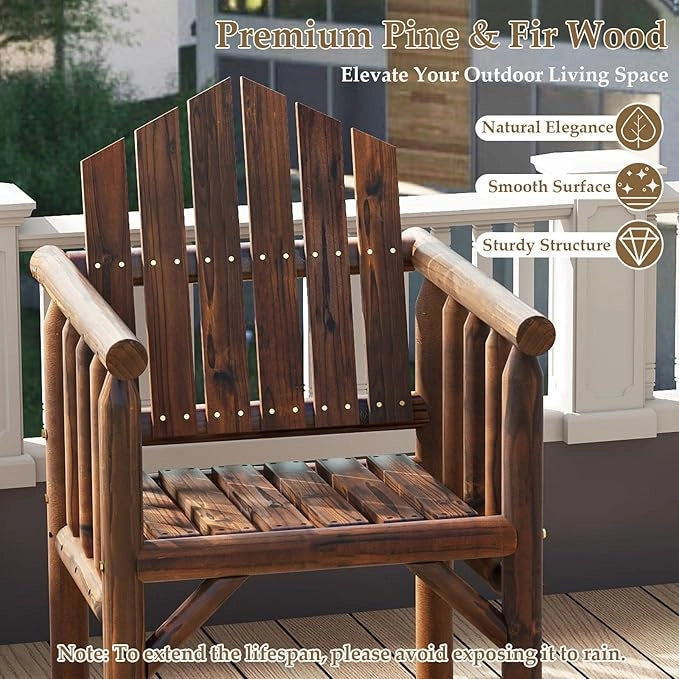 Poltrona da Esterno in Legno, Sedia da Pranzo per Patio con Braccioli e Schienale Alto Inclinato per Veranda, Cortile, Giardino, Patio e Bordo Piscina, Portata 150 kg (Marrone)