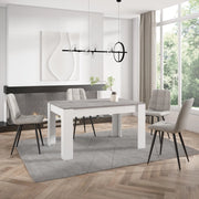 Tavolo da Pranzo, 140x90x76cm, Per 6 persone, Tavolo Cucina, grigio cemento e Bianco RF3658