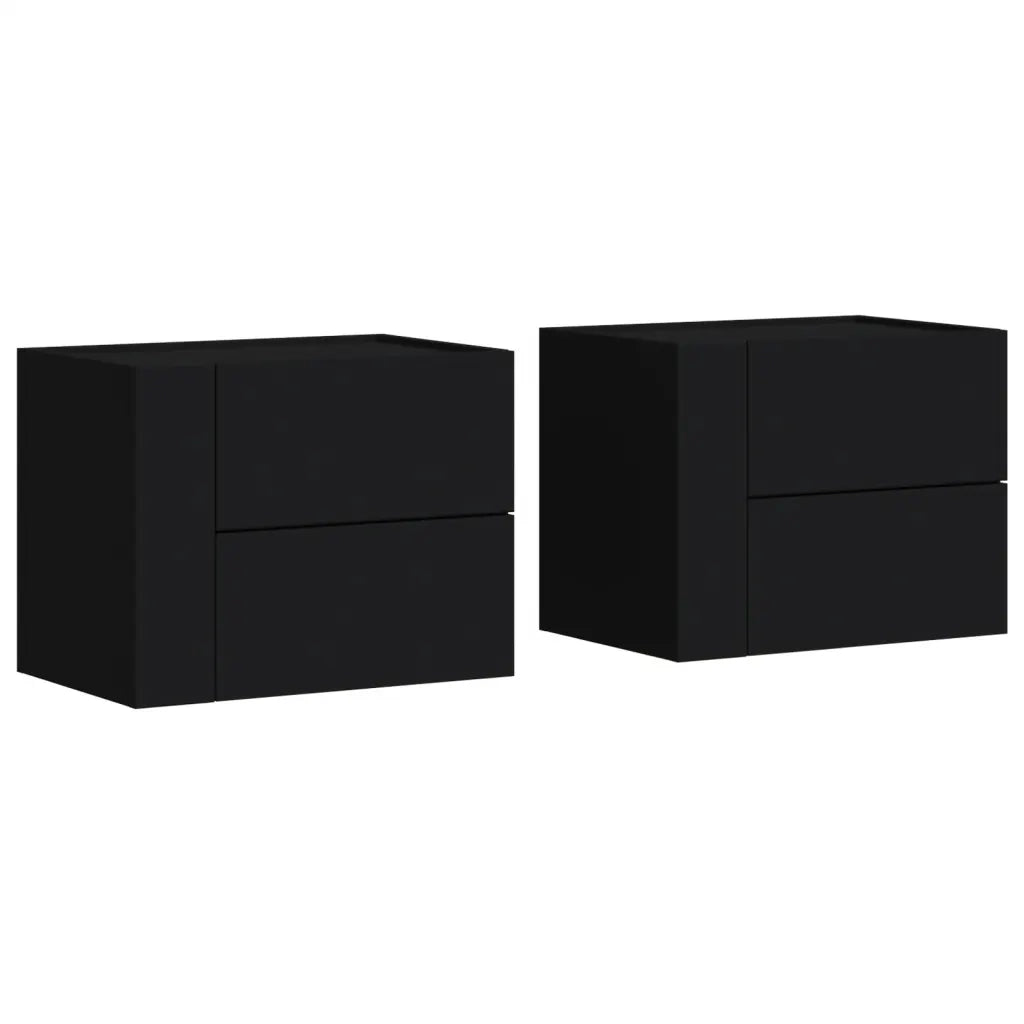 Comodini a Muro 2 pz-Set di 2 Tavolino da notte Nero 45x30x35 cm 241697