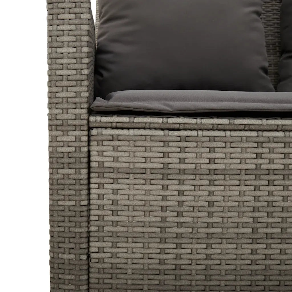 Set Divani da Giardino 4 pz con Cuscini in Polyrattan Grigio CFW9620808