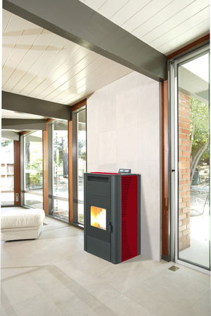 stufa pellet 24 kw king 24 idro bordeaux cod:ferx.17376