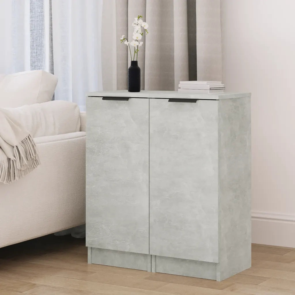 Credenze 2 pz Grigio Cemento 30x30x70 cm in Legno Multistrato 811142