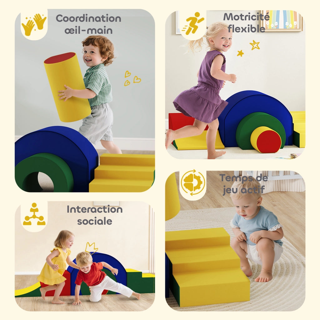 Giocattolo di arrampicata modulare per bambini ¨C zephmum ¨C multicolore 181x39x44 cm
