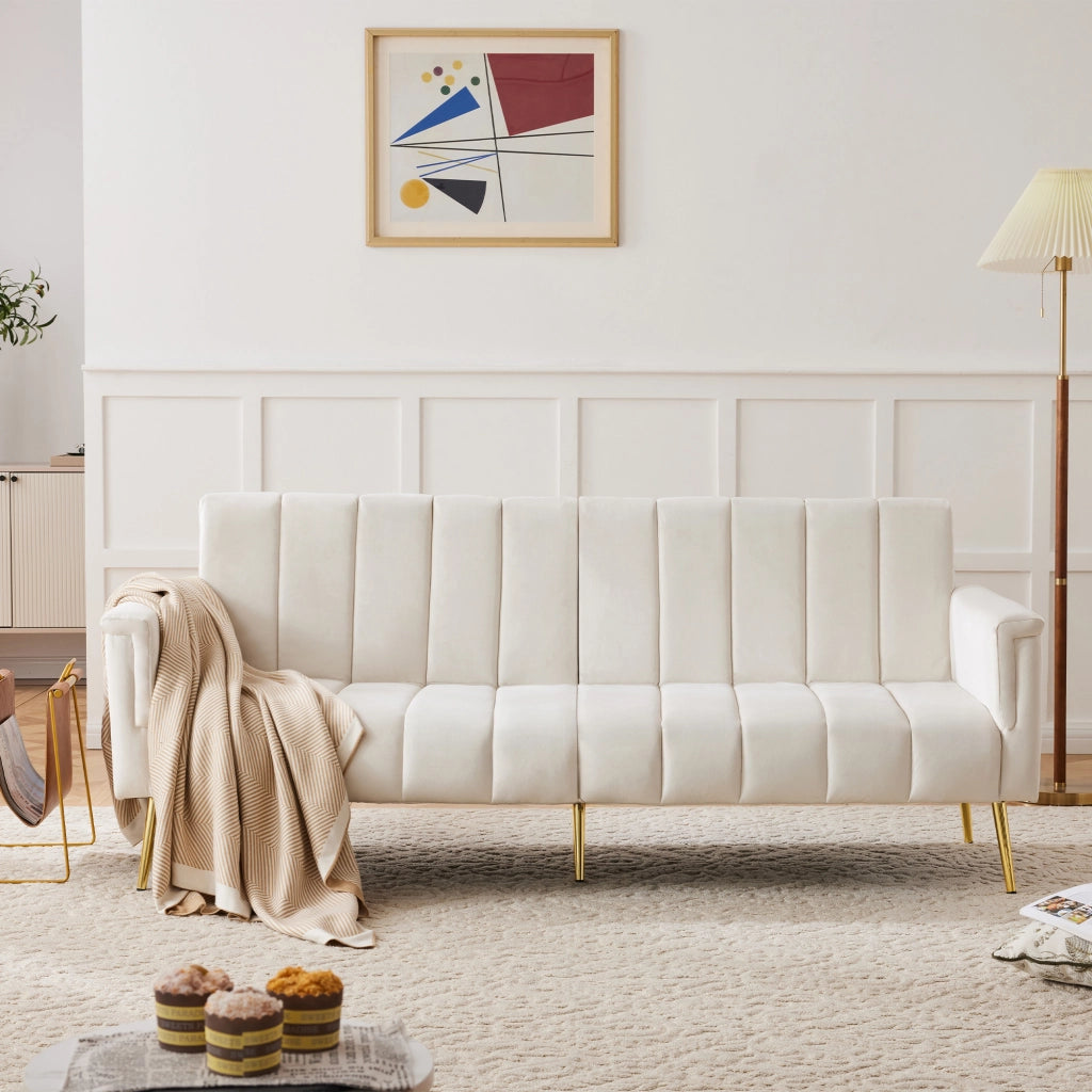 Divano letto moderno pieghevole - Zephmum- Velluto, piedini di supporto, multifunzionale