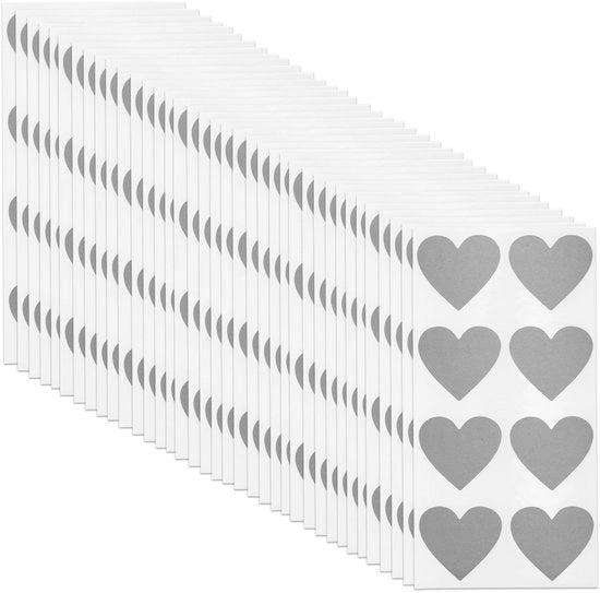 Set di adesivi per carta da regalo da 300 pezzi - Etichette cuore gatto - Elemento di sorpresa - Matrimonio/festa - 28 x 25 mm - Regali interattivi - Carte di auguri colorate