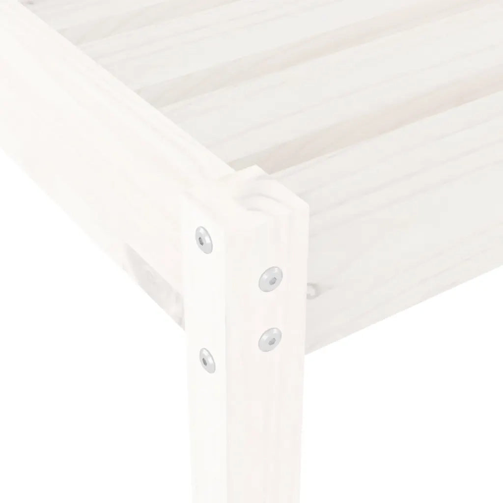 Lettini Prendisole 2pz Bianchi 199,5x60x74 cm Massello di Pino 825068
