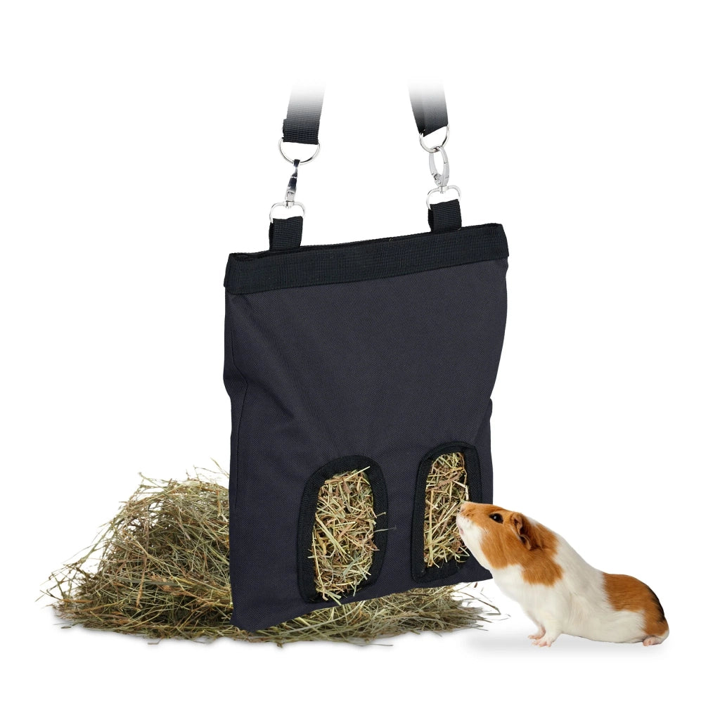 Pratico sacchetto per fieno sospeso per piccoli animali 31 x 25 x 1,5 cm favorisce l'alimentazione naturale in cotone beige 13_0014030