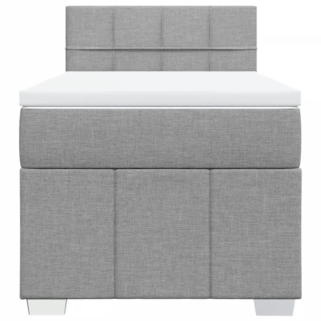 vidaXL Giroletto a Molle con Materasso Grigio Chiaro100x200 cm Tessuto