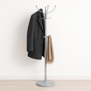 Appendi Abiti Autoportante base rotonda Con 16 Ganci Metallo 36x175 cm (Silver)