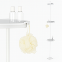 Asta Doccia Telescopica 4Ripiani Altezza regolabile H198-245cm Bianco Salvaspazio