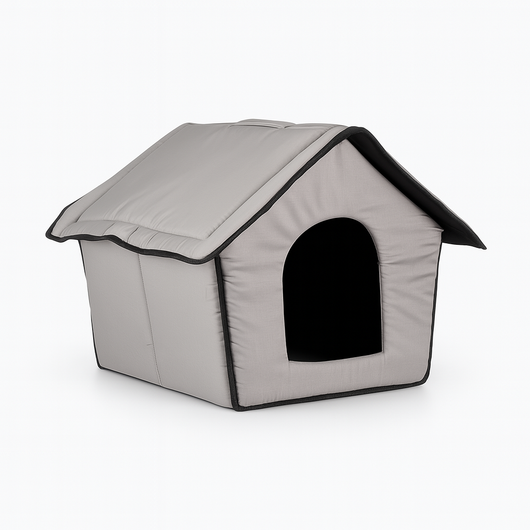 Casetta Pieghevole per Animali Domestici in Tessuto Grigio 47x46x40cm Cani e Gatti