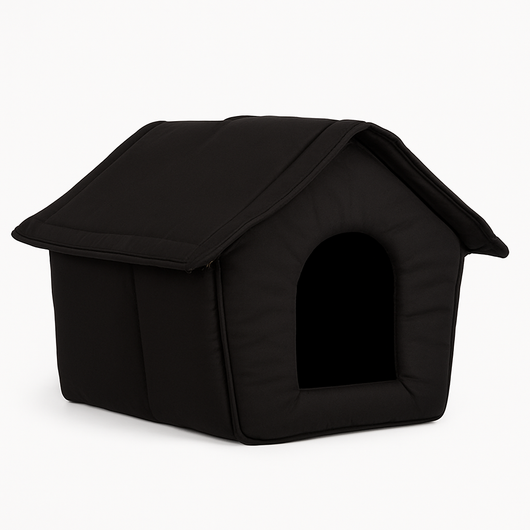 Casetta Pieghevole per Animali Domestici in Tessuto Nero 43x43x36cm Cani e Gatti