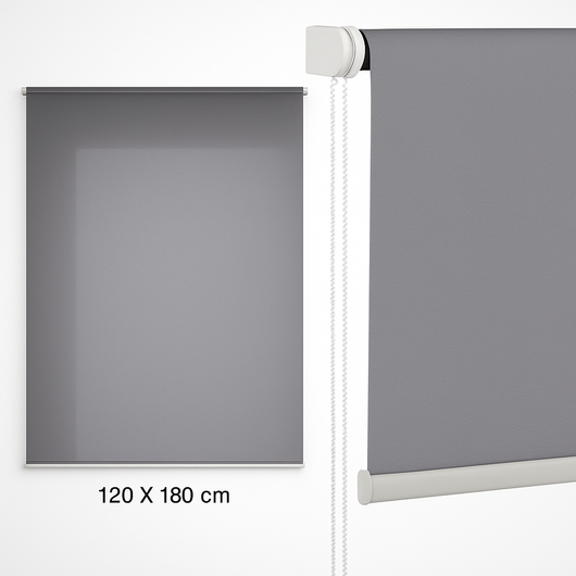 Tenda a Rullo Oscurante da Interno 120x180cm Moderna Facile da montare Grigio