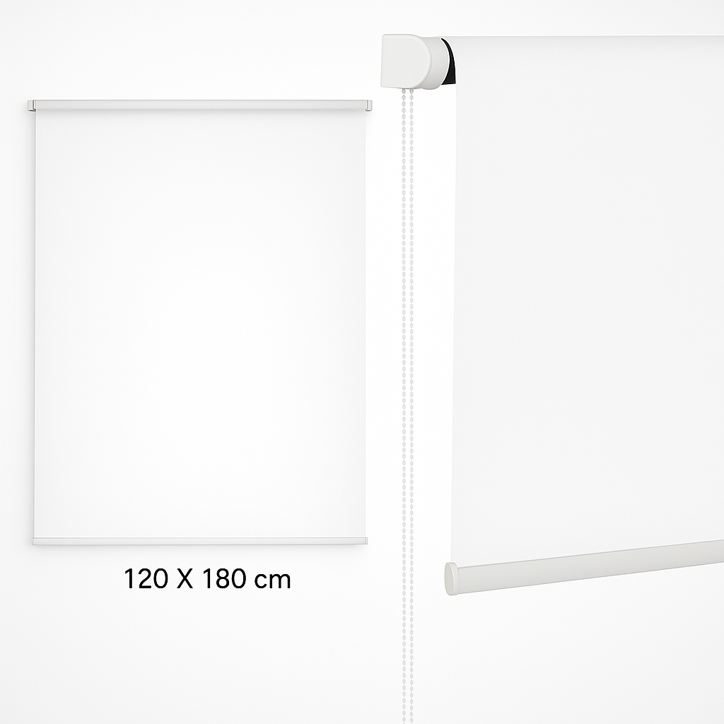 Tenda a Rullo Oscurante da Interno 120x180cm Moderna Facile da montare Bianco