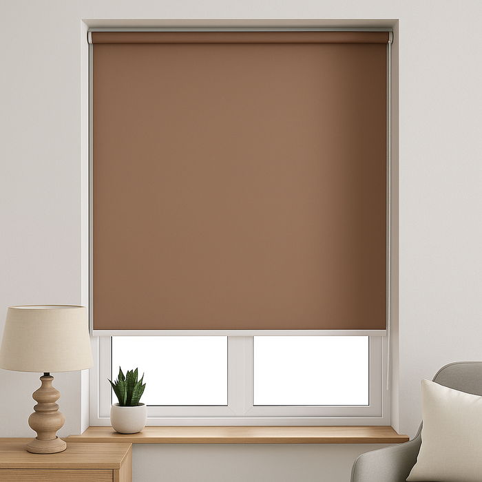 Tenda a Rullo Oscurante da Interno 120x180cm Moderna Facile da montare Marrone