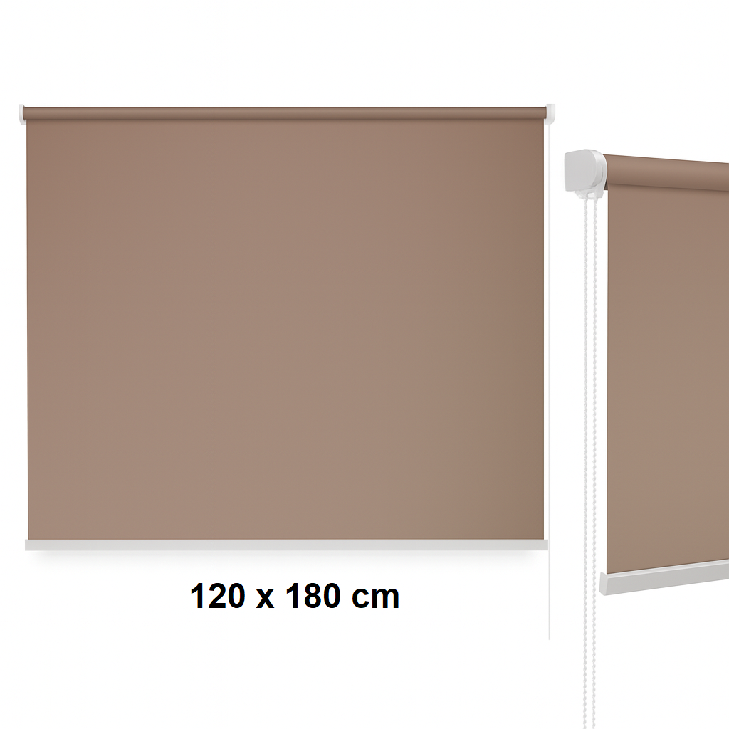 Tenda a Rullo Oscurante da Interno 120x180cm Moderna Facile da montare Marrone