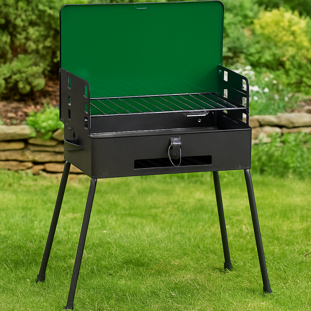 BARBECUE A CARBONE RICHIUDIBILE A VALIGETTA 41x30 CON PARAVENTO FORNACELLA