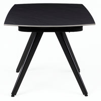 Tavolo Allungabile Rotante Ceramica Effetto Marmo Nero da 6-8 Posti Salvaspazio