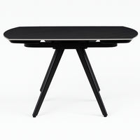 Tavolo Allungabile Rotante Ceramica Effetto Marmo Nero da 6-8 Posti Salvaspazio