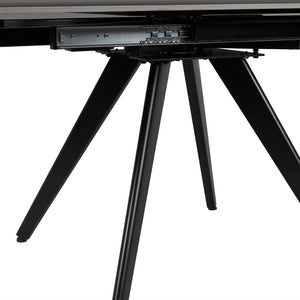 Tavolo Allungabile Rotante Ceramica Effetto Marmo Nero da 6-8 Posti Salvaspazio