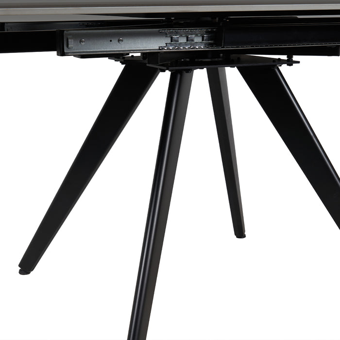 Tavolo Allungabile Rotante Ceramica Effetto Marmo Nero da 6-8 Posti Salvaspazio