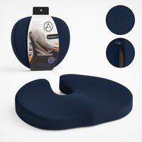 Cuscino Memory Foam Ergonomico per Sedia Ufficio Auto Aereo 47x35 H5 cm Blu