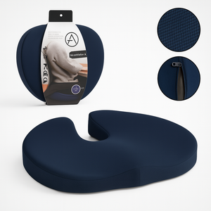 Cuscino Memory Foam Ergonomico per Sedia Ufficio Auto Aereo 47x35 H5 cm Blu