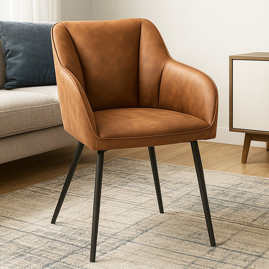 Poltrona Sedia Ergonomica Microfibra Effetto Scamosciato Piedi Metallo 55x50x84cm