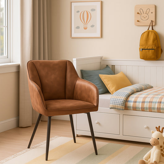 Poltrona Sedia Ergonomica Microfibra Effetto Scamosciato Piedi Metallo 55x50x84cm