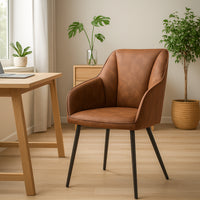 Poltrona Sedia Ergonomica Microfibra Effetto Scamosciato Piedi Metallo 55x50x84cm