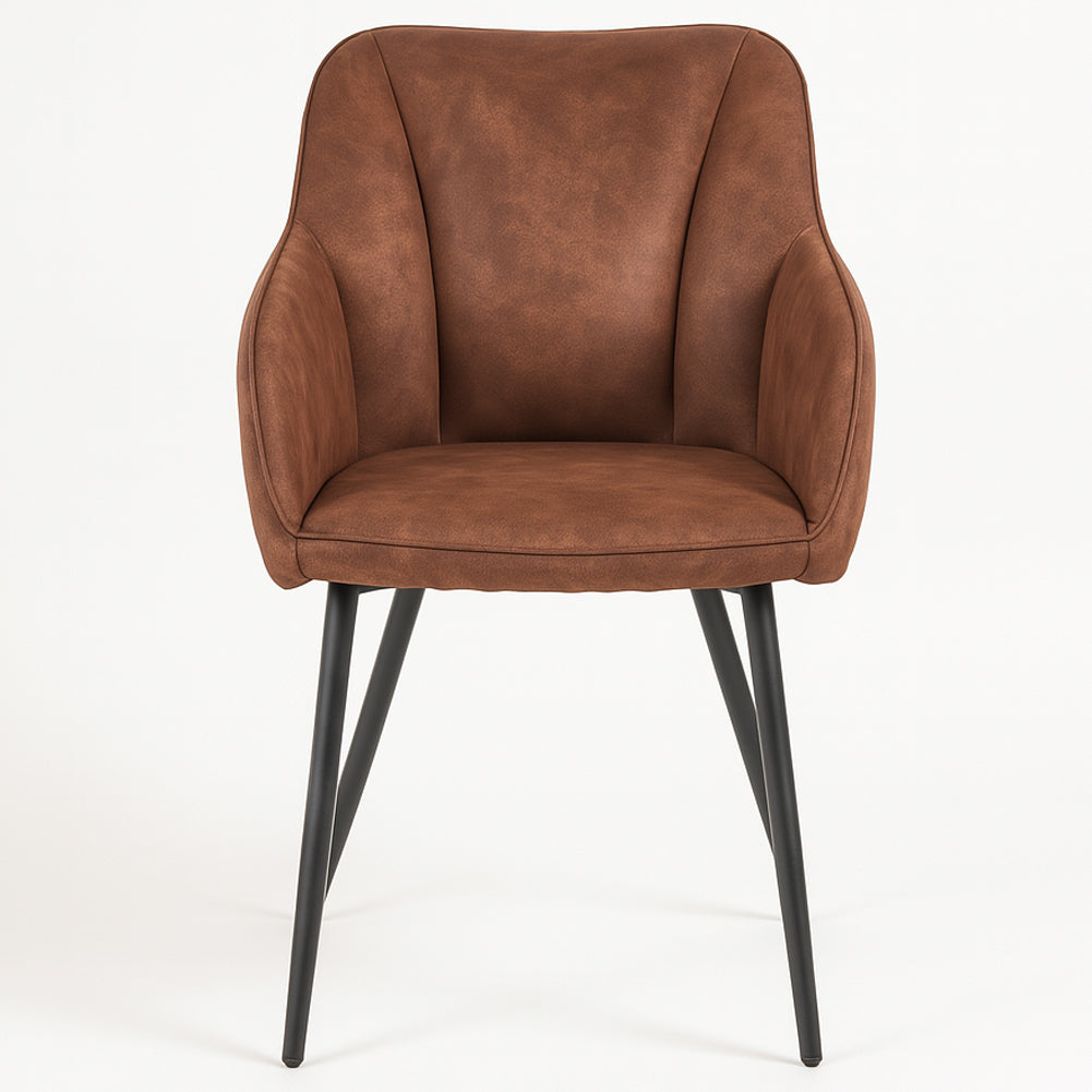 Poltrona Sedia Ergonomica Microfibra Effetto Scamosciato Piedi Metallo 55x50x84cm