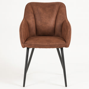 Poltrona Sedia Ergonomica Microfibra Effetto Scamosciato Piedi Metallo 55x50x84cm