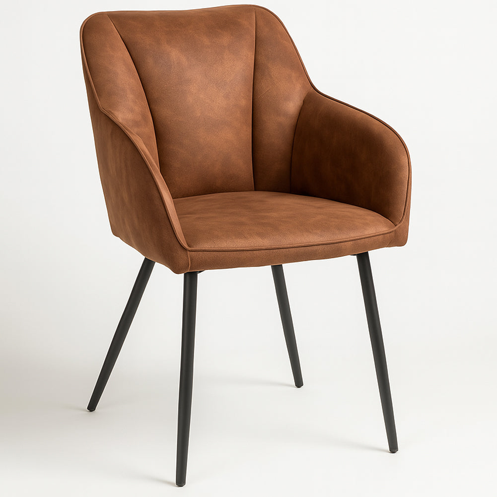 Poltrona Sedia Ergonomica Microfibra Effetto Scamosciato Piedi Metallo 55x50x84cm