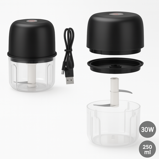 Mini Frullatore Portatile usb 250ml 30W Ricaricabile in Abs e Acciaio Facile da Pulire