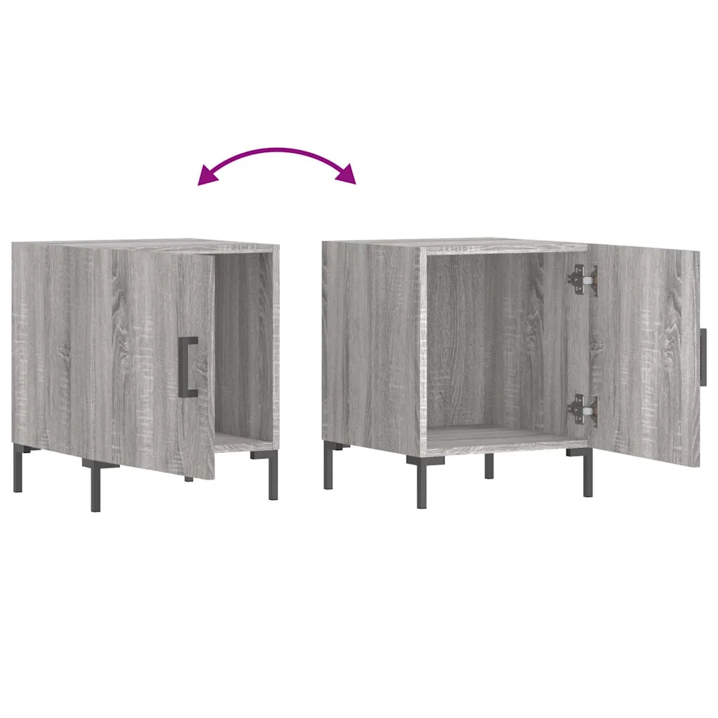 Set di 2 Comodini | Armadio da Notte | Mobiletto da notte Grigio Sonoma 40x40x50 cm in Legno Multistrato