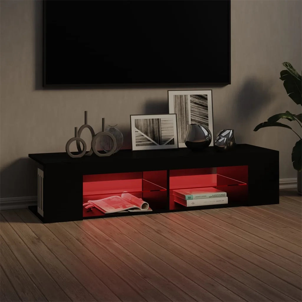 Mobile Porta TV con Luci LED-Mobile per TV-Credenza TV Nero 135x39x30 cm