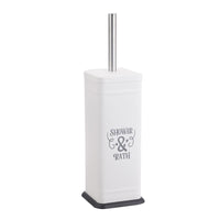 MA MAISON PORTASOPINO PER BAGNO IN COLORAZIONE BIANCA E SCRITTA SHABBY CON MANICO CROMO