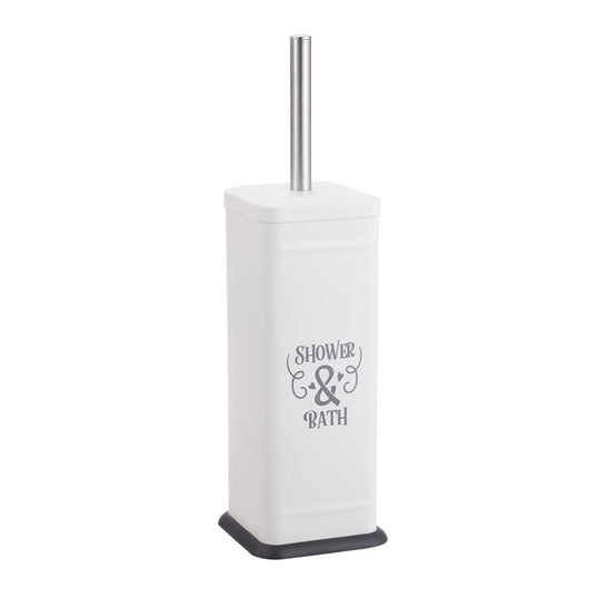 MA MAISON PORTASOPINO PER BAGNO IN COLORAZIONE BIANCA E SCRITTA SHABBY CON MANICO CROMO