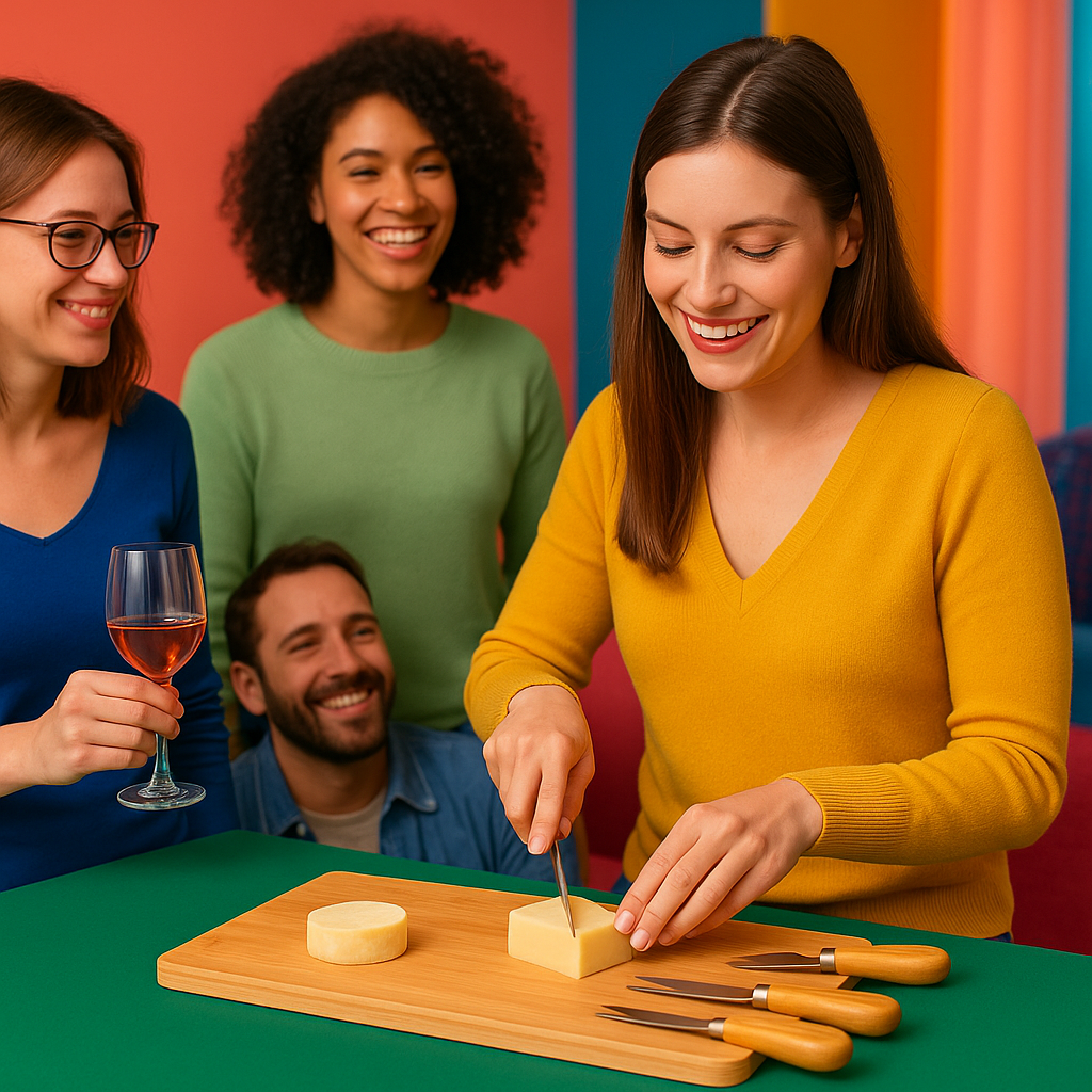 Tagliere Cucina in Bambù con accessori Formaggio 34 x 19 H1.8 cm Legno Naturale