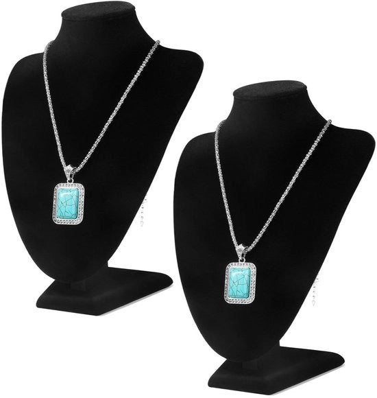 Display per catena di pelliccia in velluto, 10 pollici (nero), 9,5 pollici velluto nero (2 pezzi)