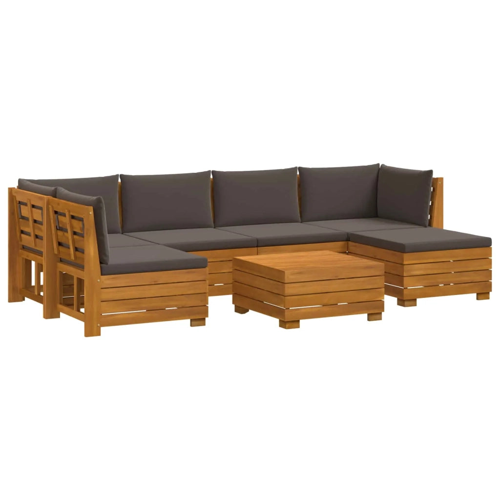 Set di divani da esterno con cuscino 7 Pezzo Marrone